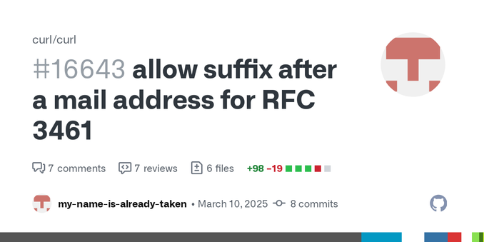 This change makes it possible to Append a DSN specification behind the MAIL and RCPT mail addresses in the smtp protocol.
Currently, curl checks if these addresses start with a &#39;&lt;&#39; or en...