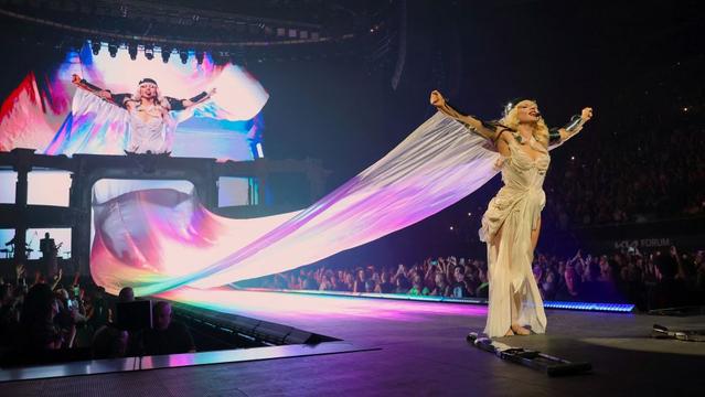 INGLEWOOD, CALIFORNIA - JULY 28: (Exclusive Coverage) Lady Gaga performs onstage during The MAYHEM Ball Tour at The Kia Forum on July 28, 2025 in Inglewood, California. (Photo by Kevin Mazur/Getty Images for Live Nation)