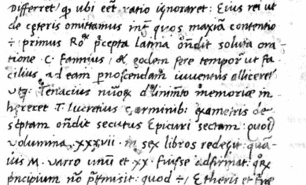 Pomponio Leto's handwriting from a SIGNED source so we know it's him.